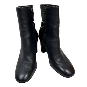 Johnston & Murphy Charlotte Bit Bootie Size 8.5 Leather Boot Heel Preppy Square